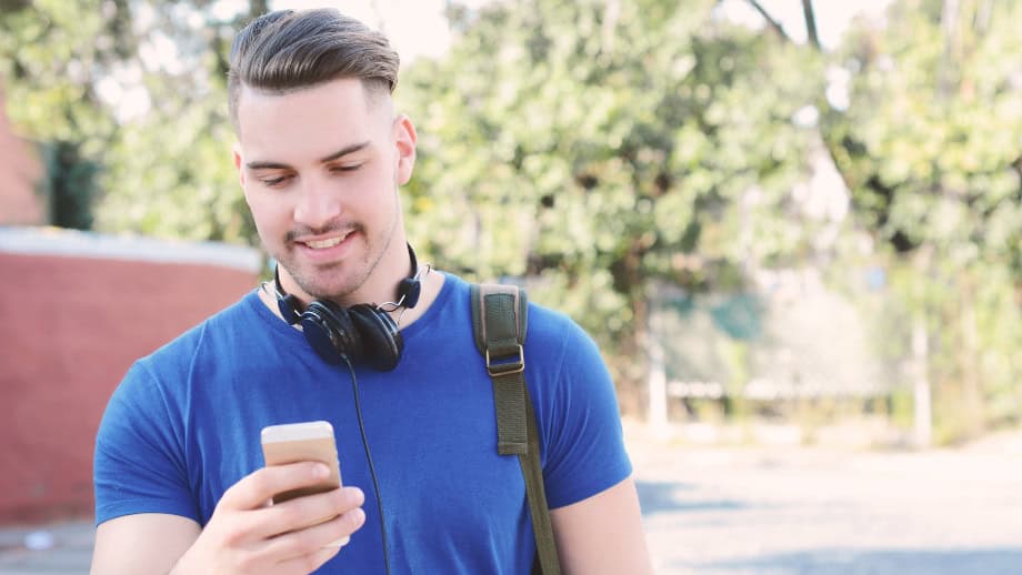 man looking at phone.