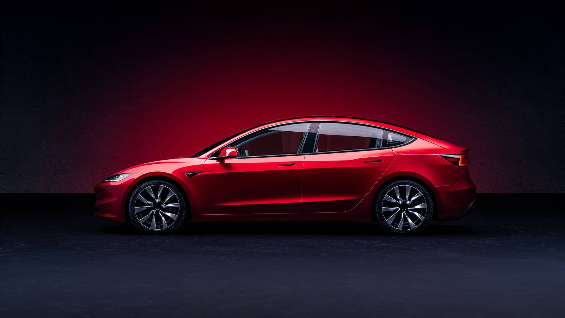 Tesla Model 3 red