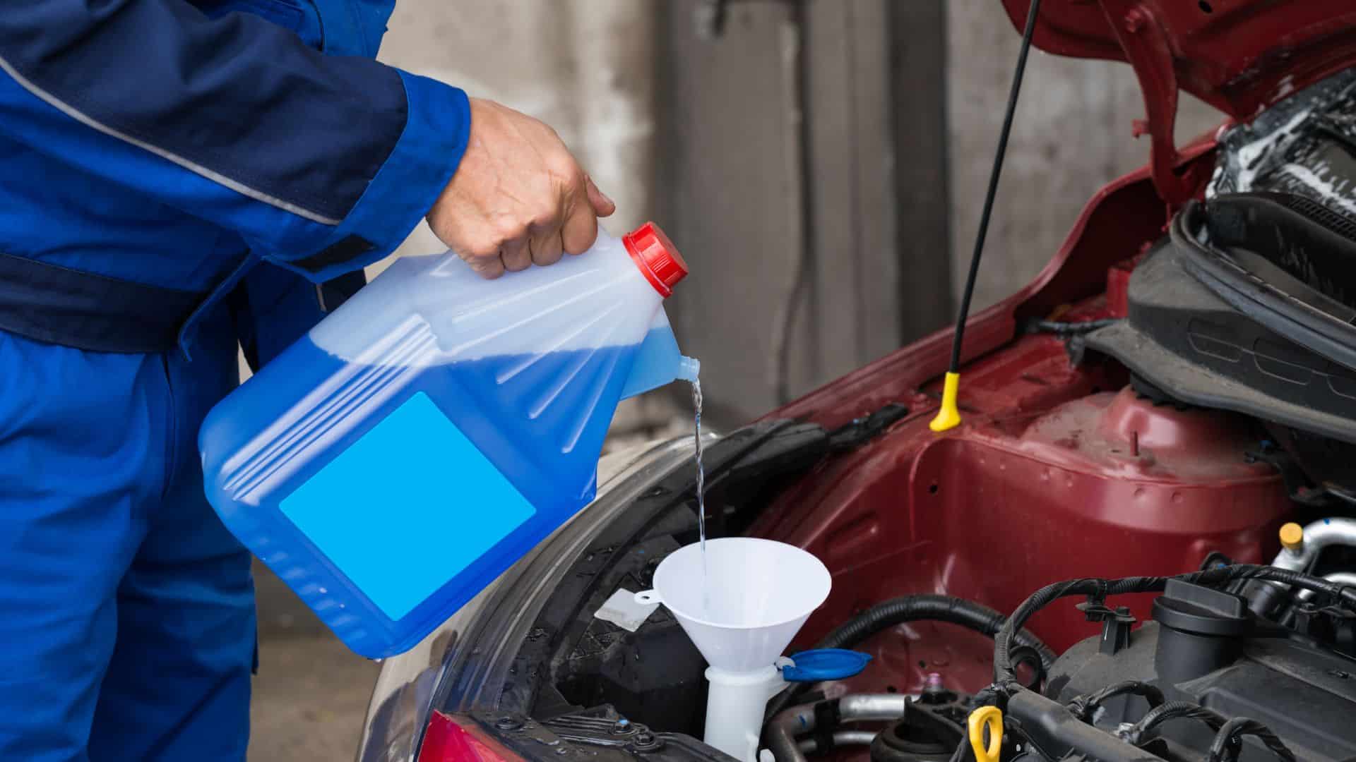topping up windshield washer