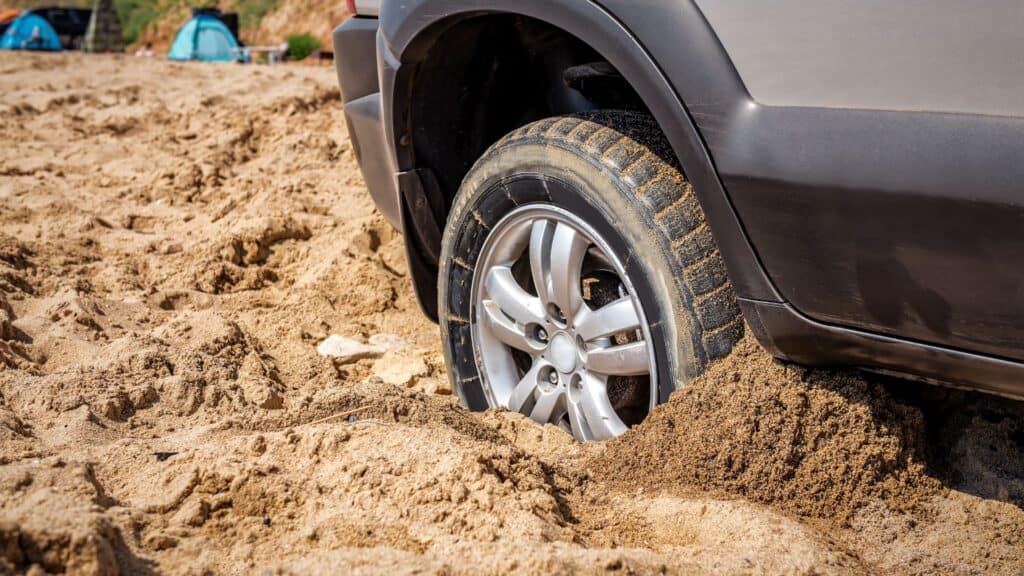car stuck in sand