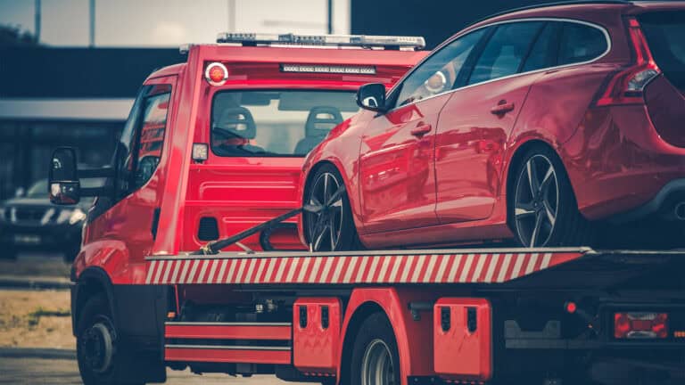car on trailer
