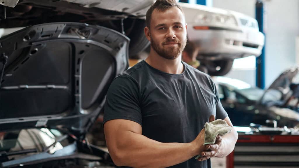 car mechanic at workshop