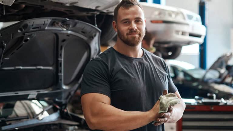 car mechanic at workshop