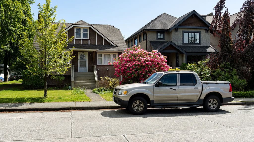 Car park on the street.