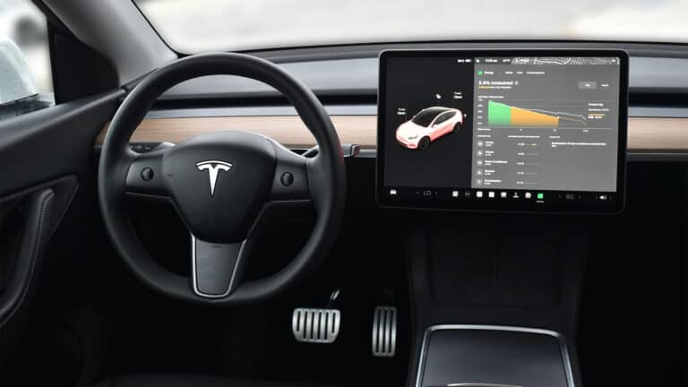 Tesla interior screen.