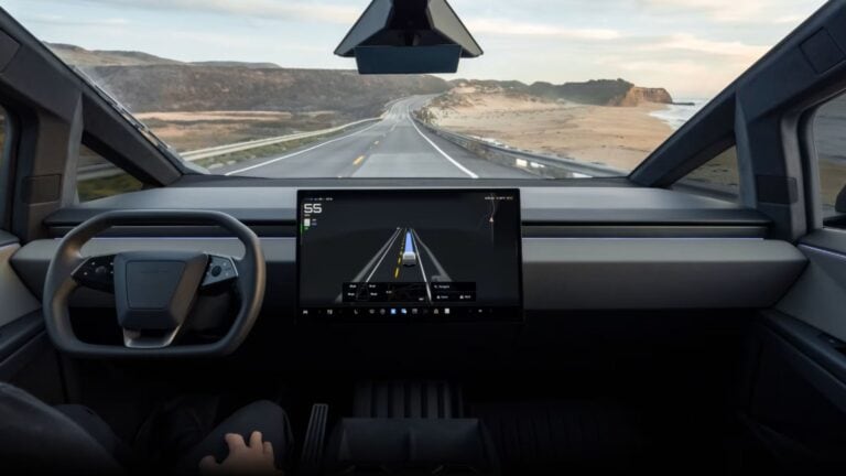 Tesla self-driving FSD on the road