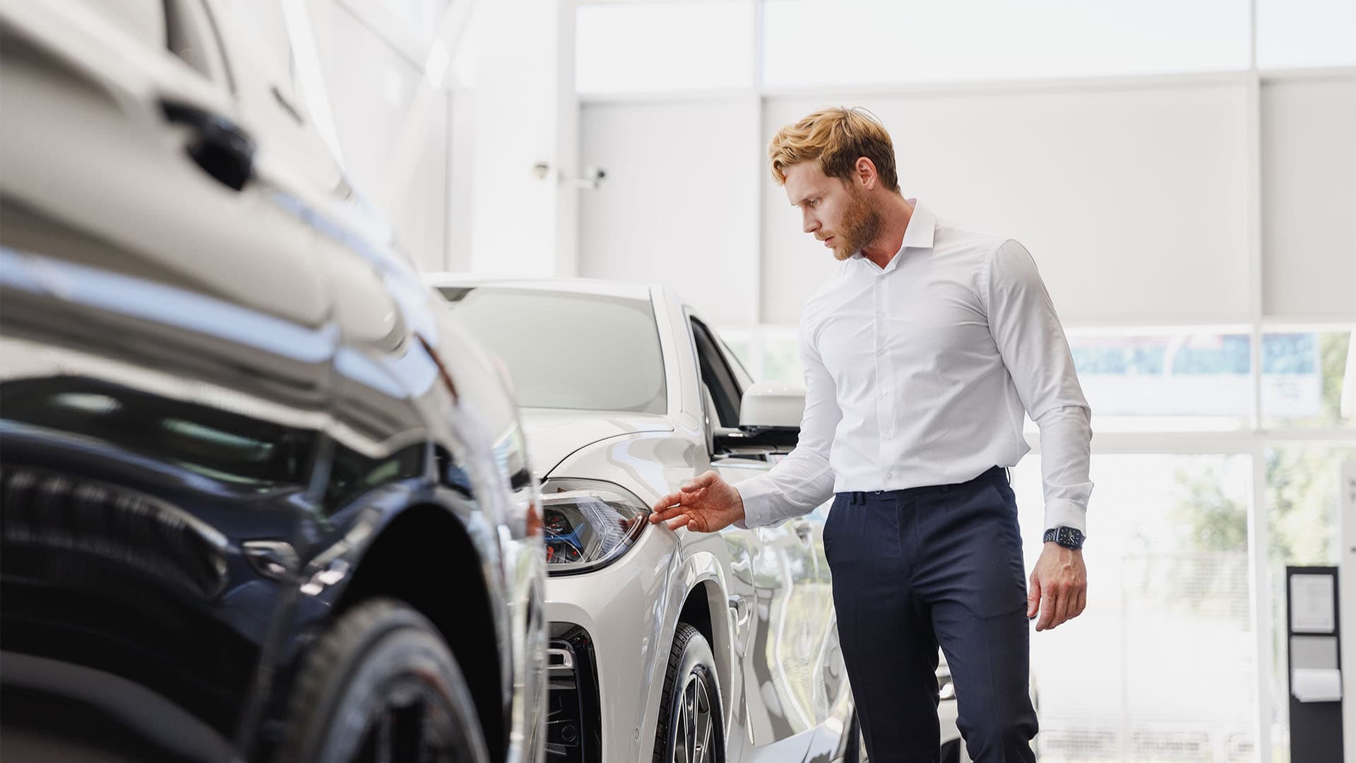 inspect a used car.