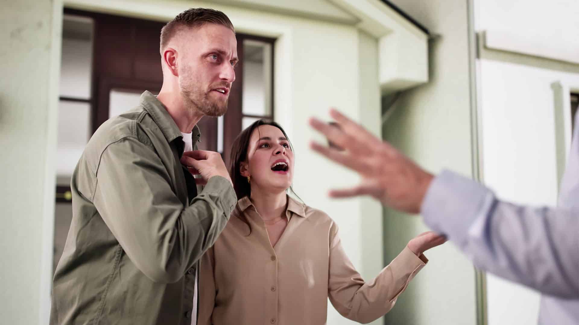 Couple argue family drama