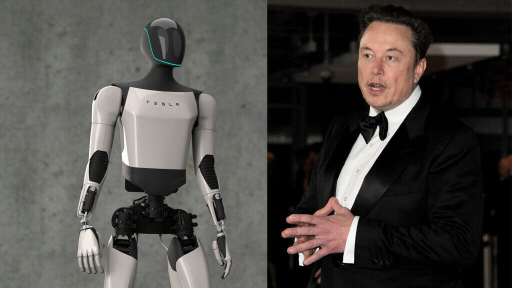 Elon Musk and Optimus robot