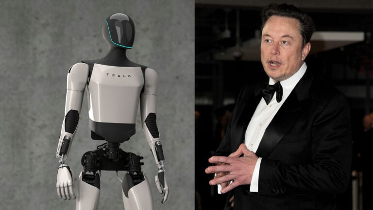 Elon Musk and Optimus robot