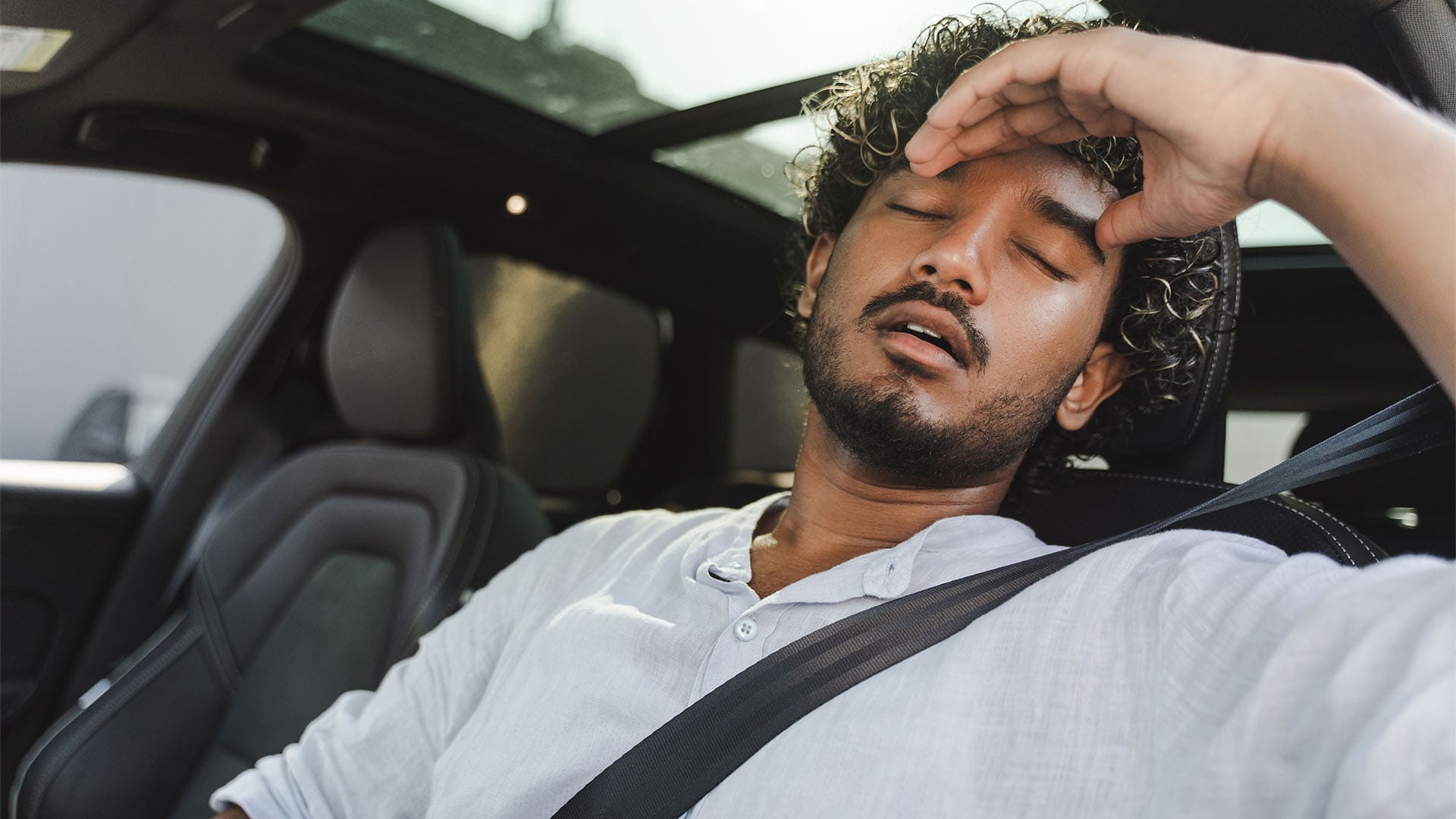 Feeling sick in the car.