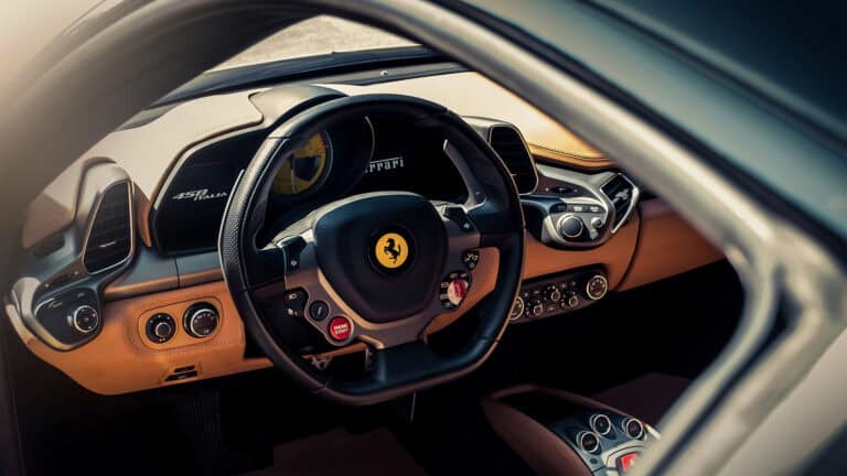 Ferrari interior.