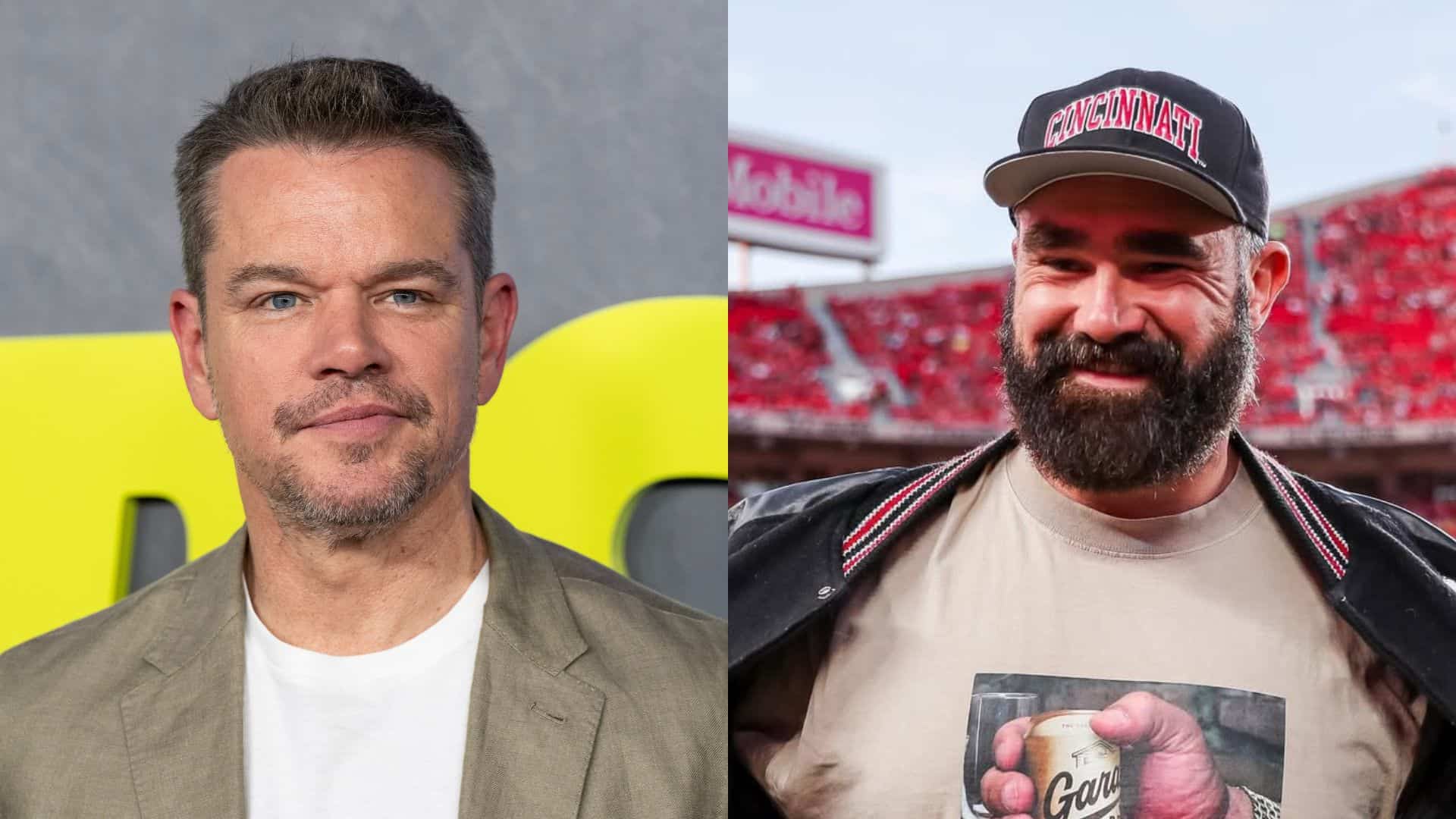 Matt Damon and Jason Kelce