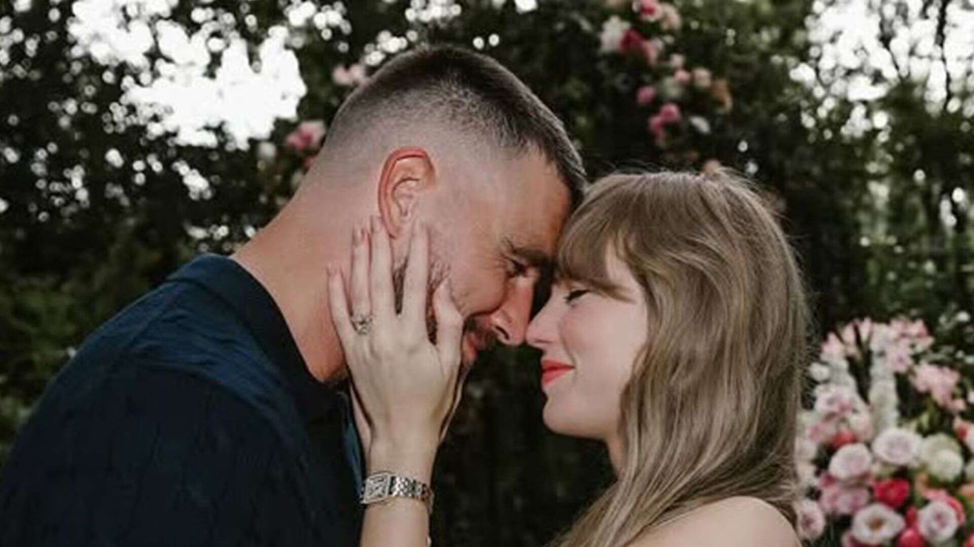 Travis Kelce and Taylor swift after getting engaged