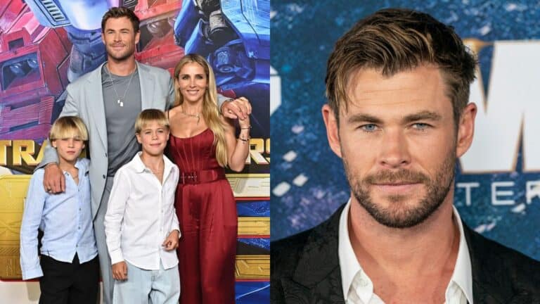 Chris Hemsworth with wife and kids