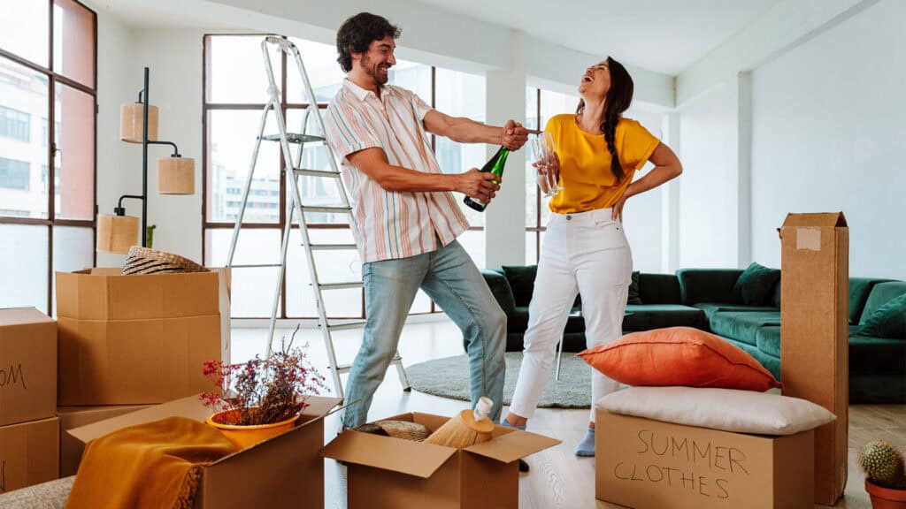 Couple moving in.