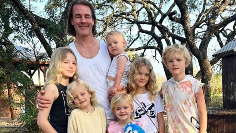 James Van Der Beek with his children on his 46th birthday