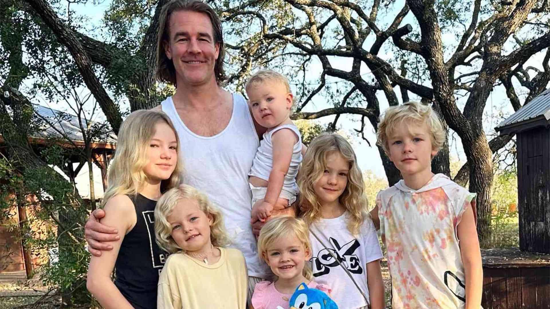 James Van Der Beek with his children on his 46th birthday
