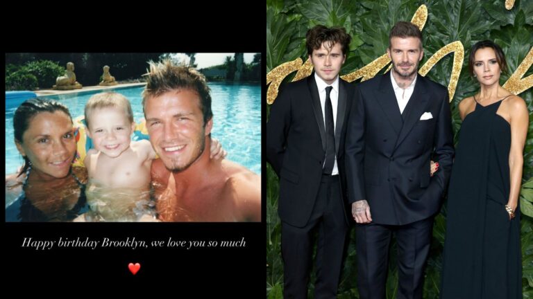 Brooklyn Beckham, David Beckham and Victoria Beckham