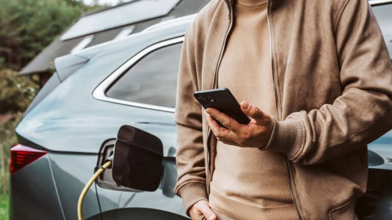 Charging an electric car.