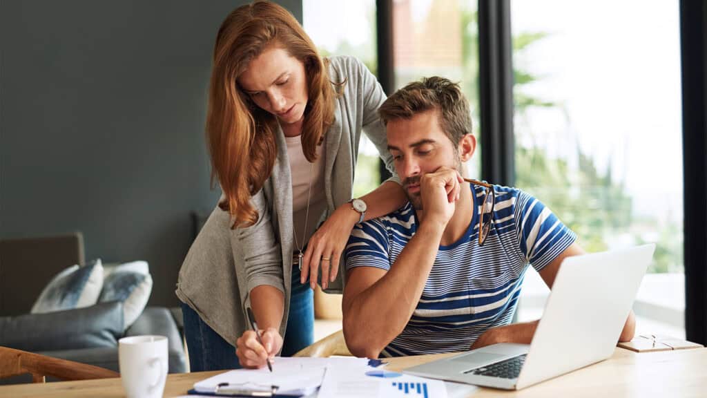 Couple doing finances budgeting
