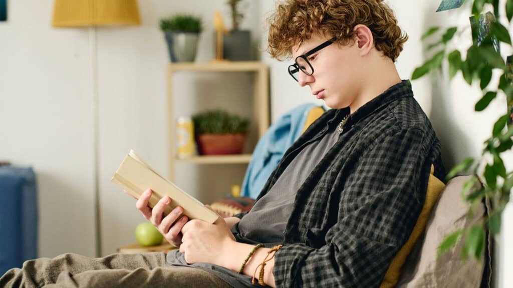 Gen Z reading a book.
