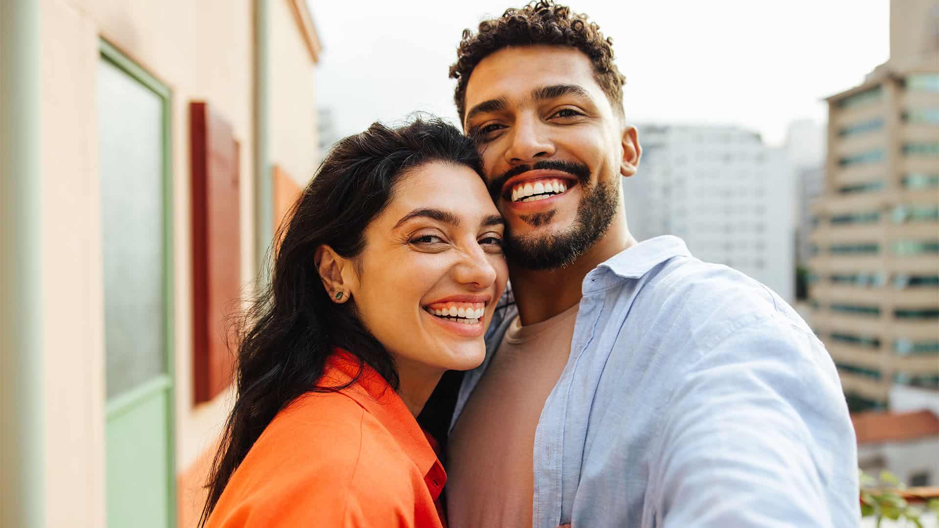 Happy couple selfie.
