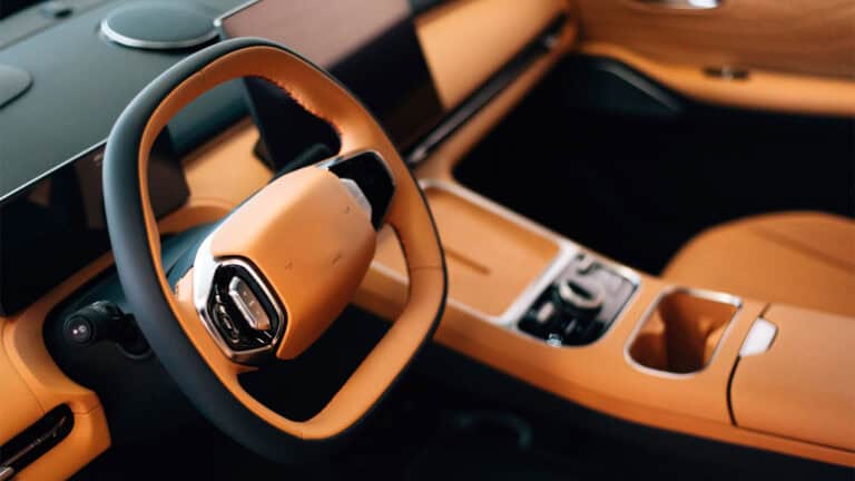 Luxury car interior.