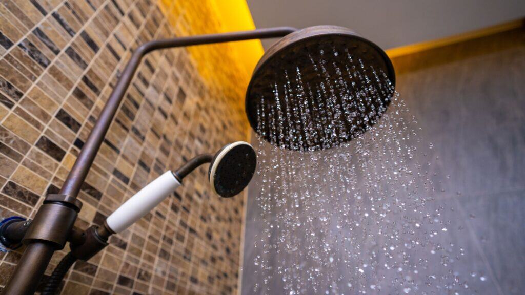 Large shower head with running water
