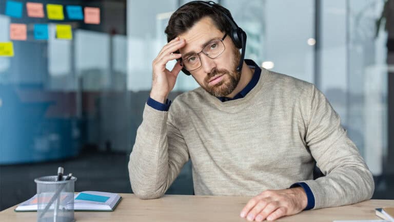 exhausted business man.