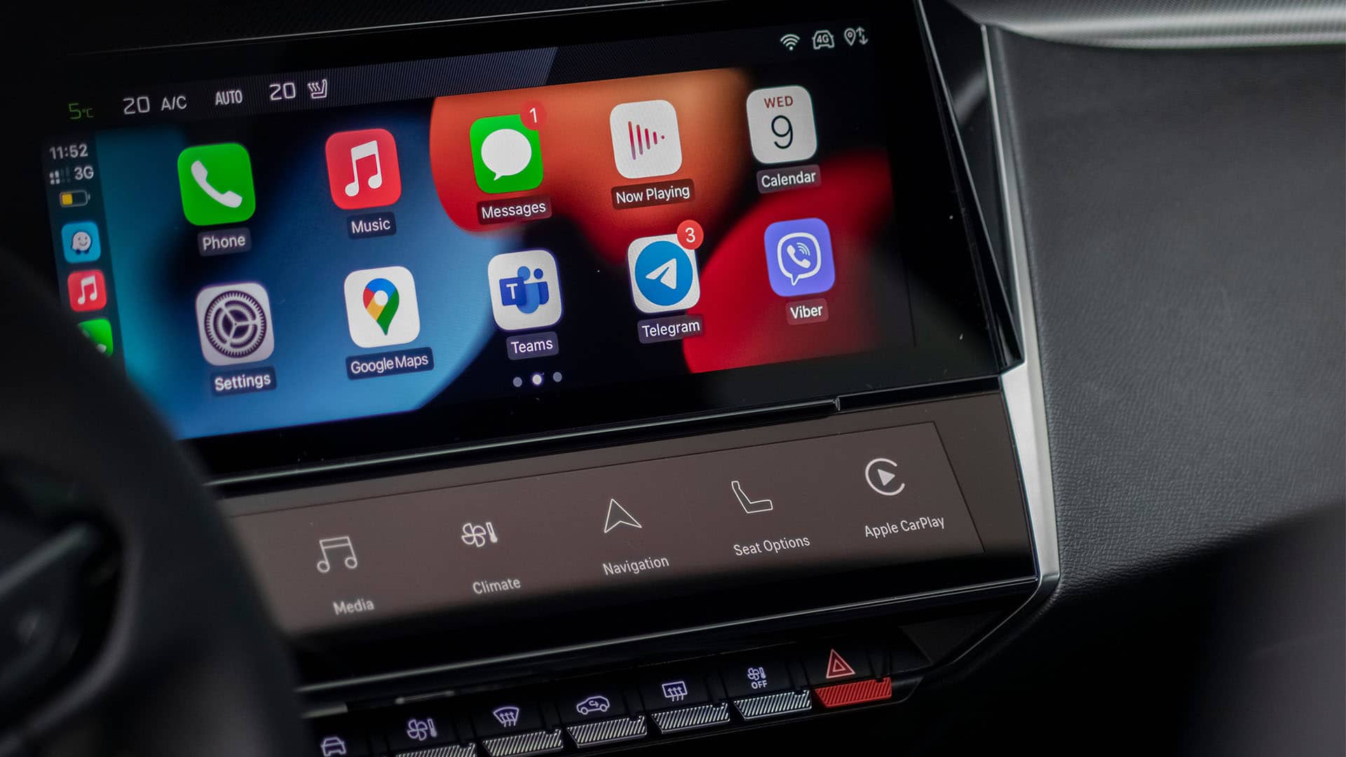 Car dashboard.