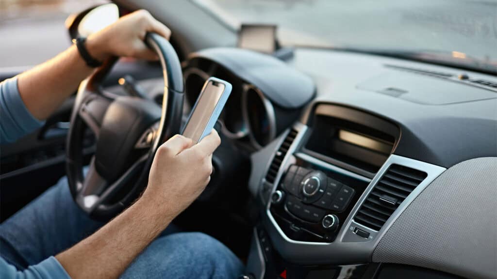Driver on a phone.