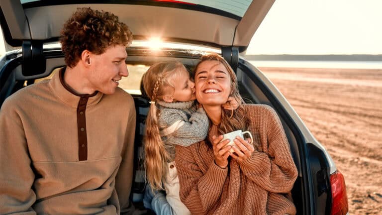 Family on a road trip