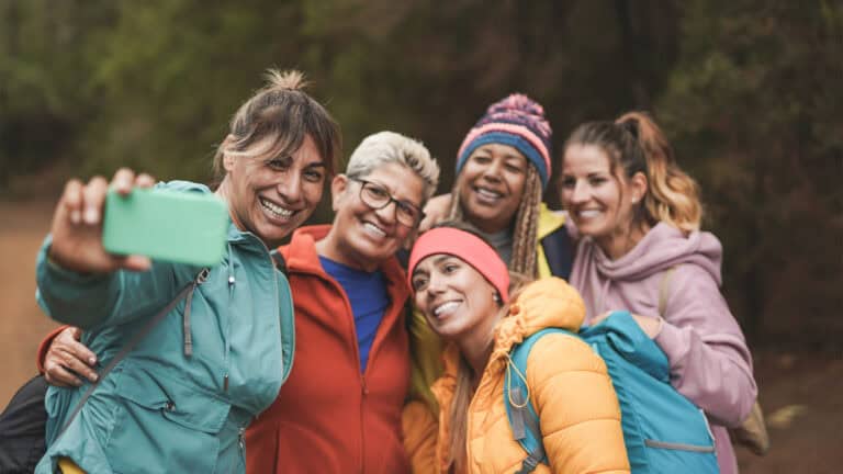 Friends taking pictures.