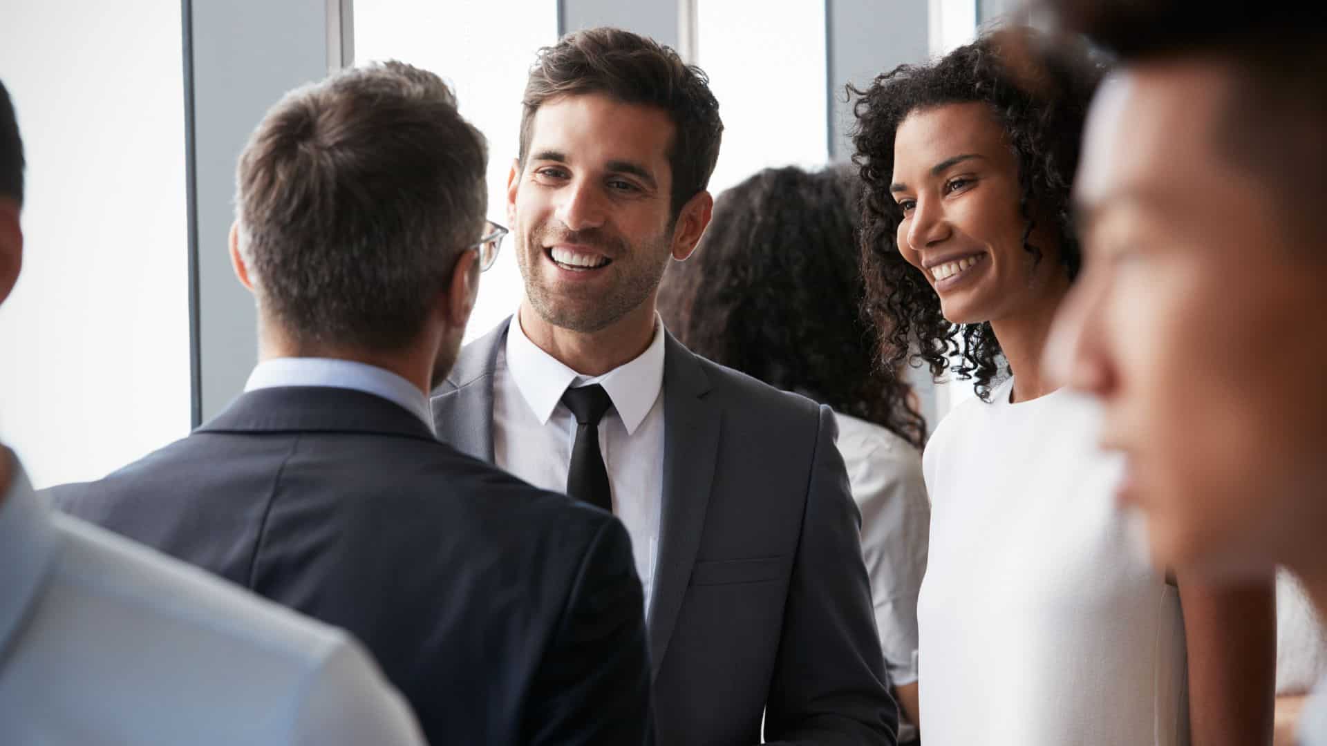 Group of people talking to each other