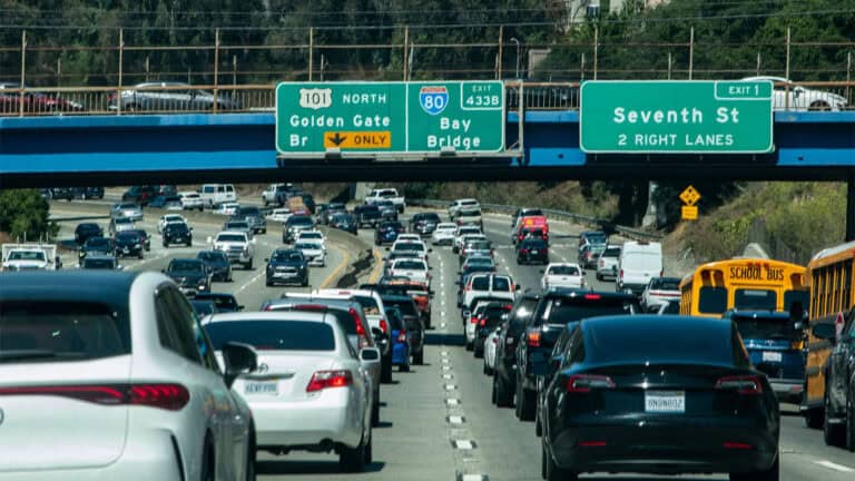 Rush hour on a highway.