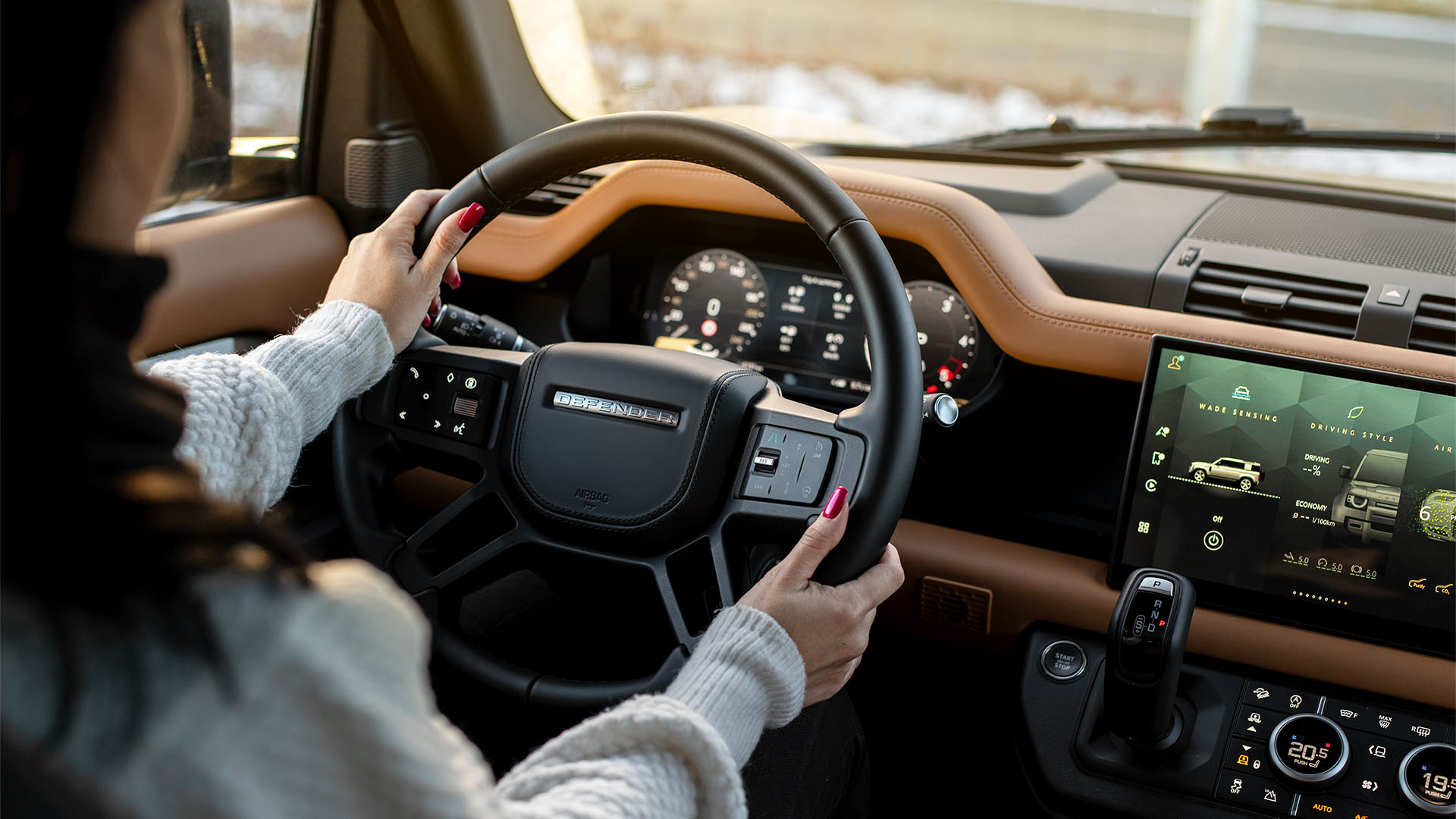 Woman driving a car