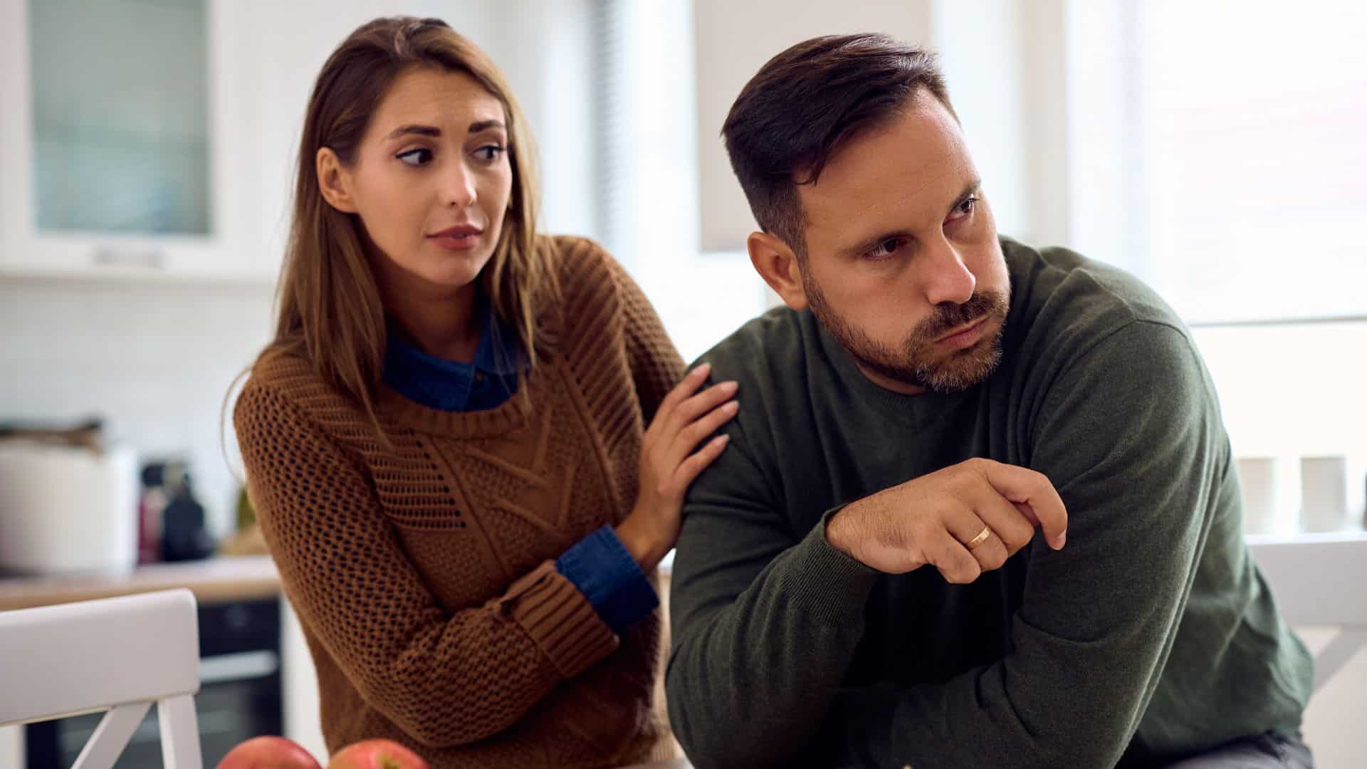 man ignoring his wife