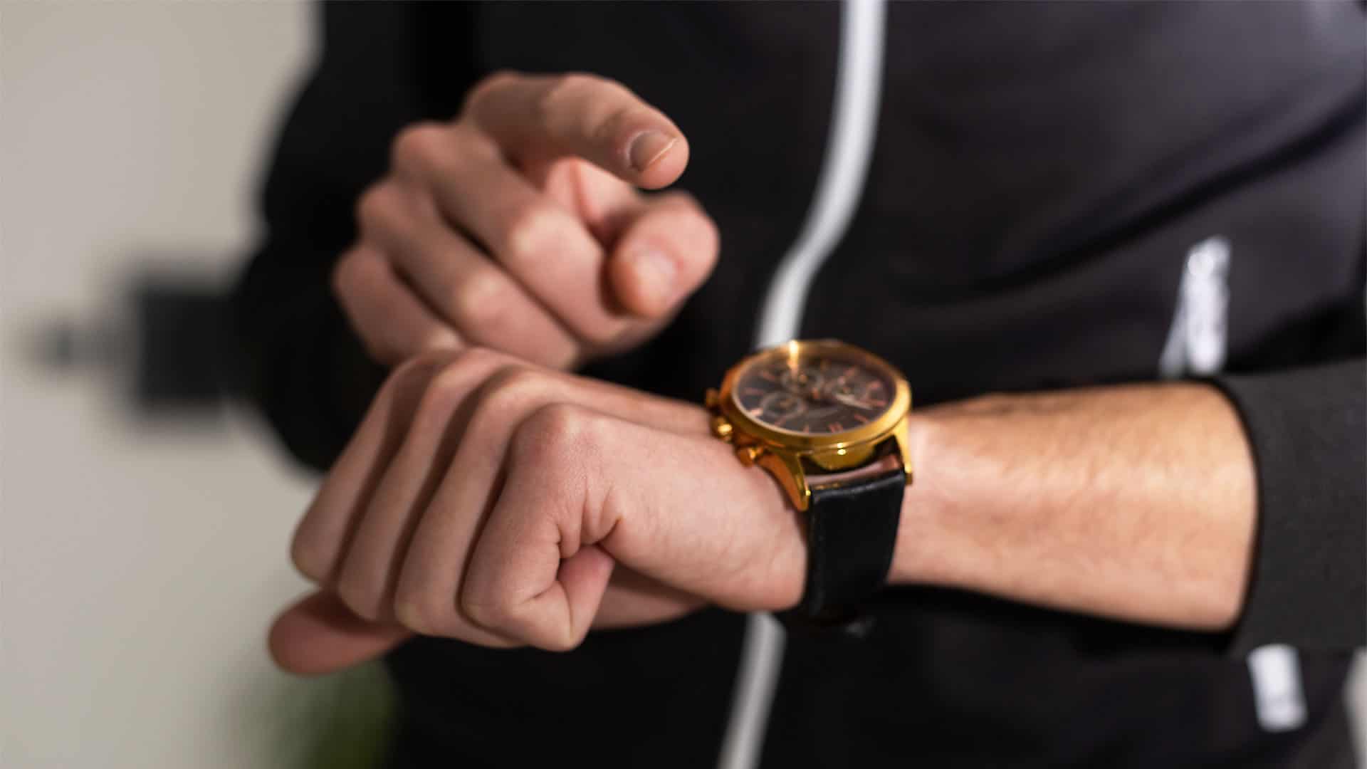 A man with a watch