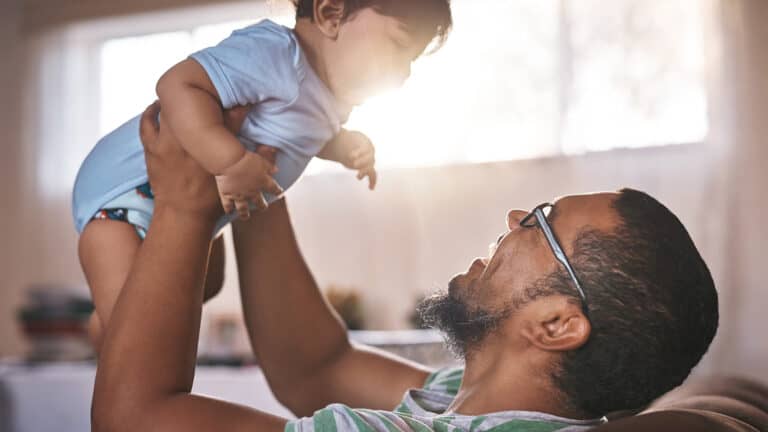 Father with a baby.