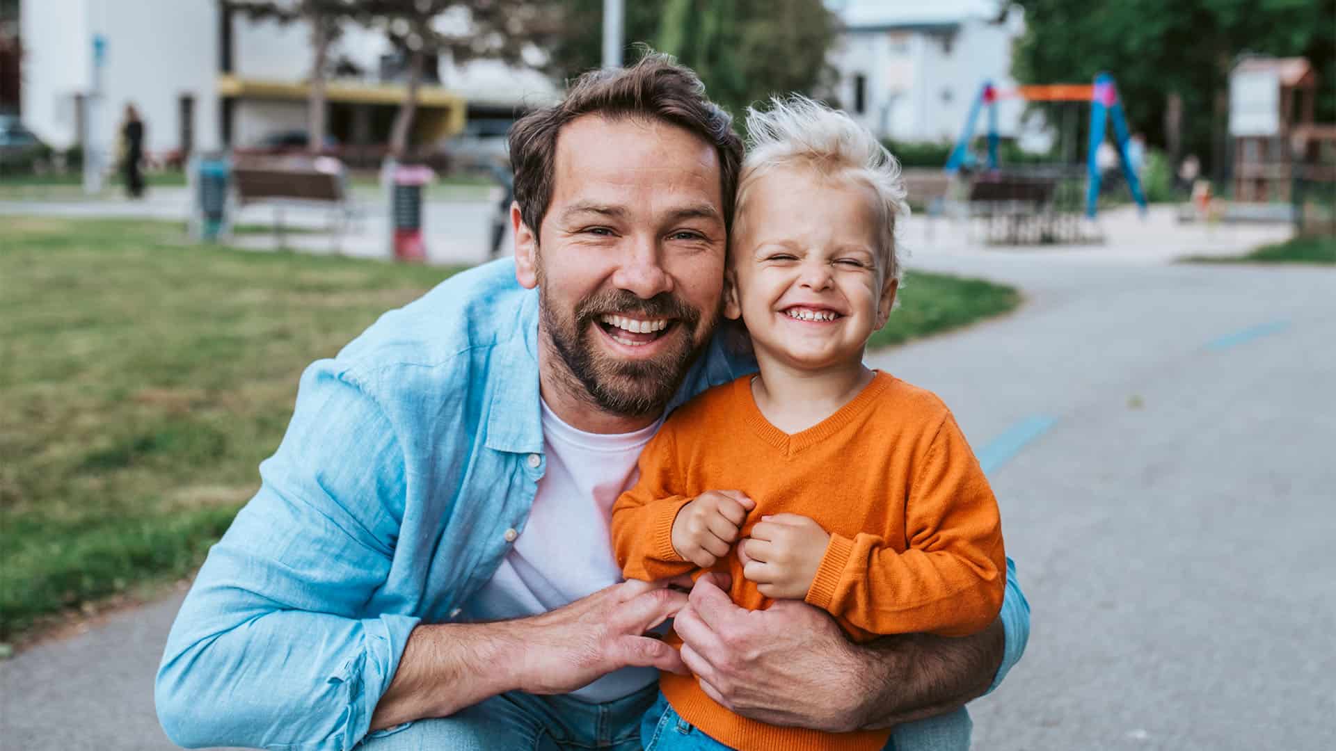 Father with a child.