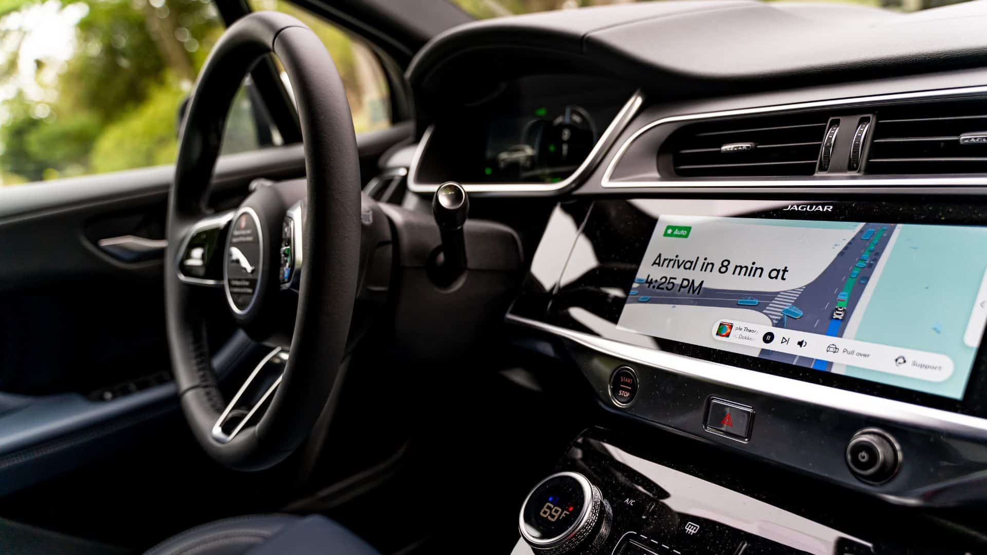 View inside Waymo self driving taxi