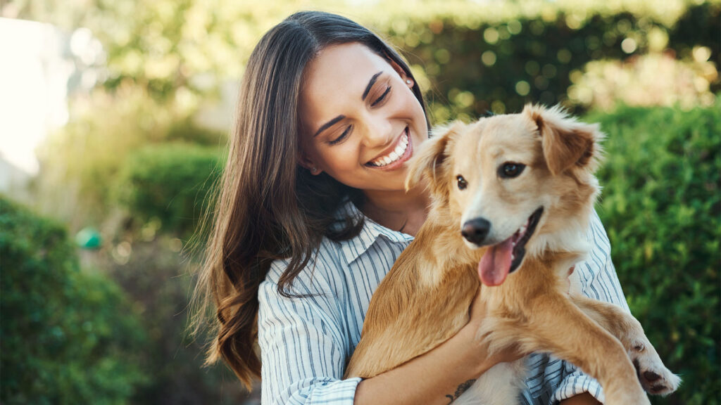 woman with a cute dog