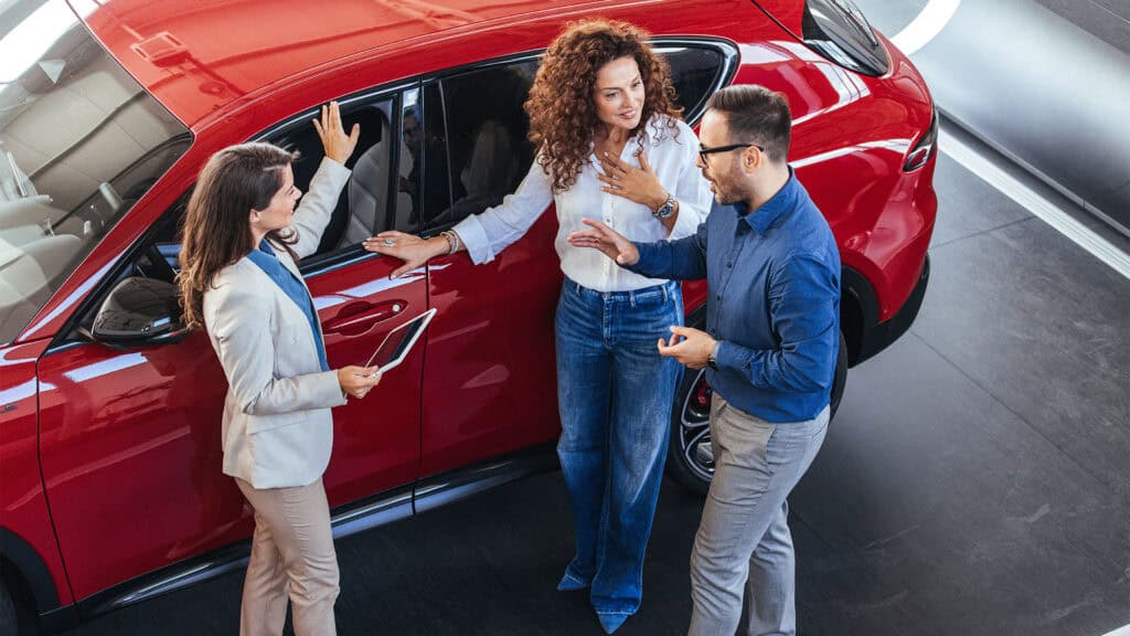 A couple buys a new car