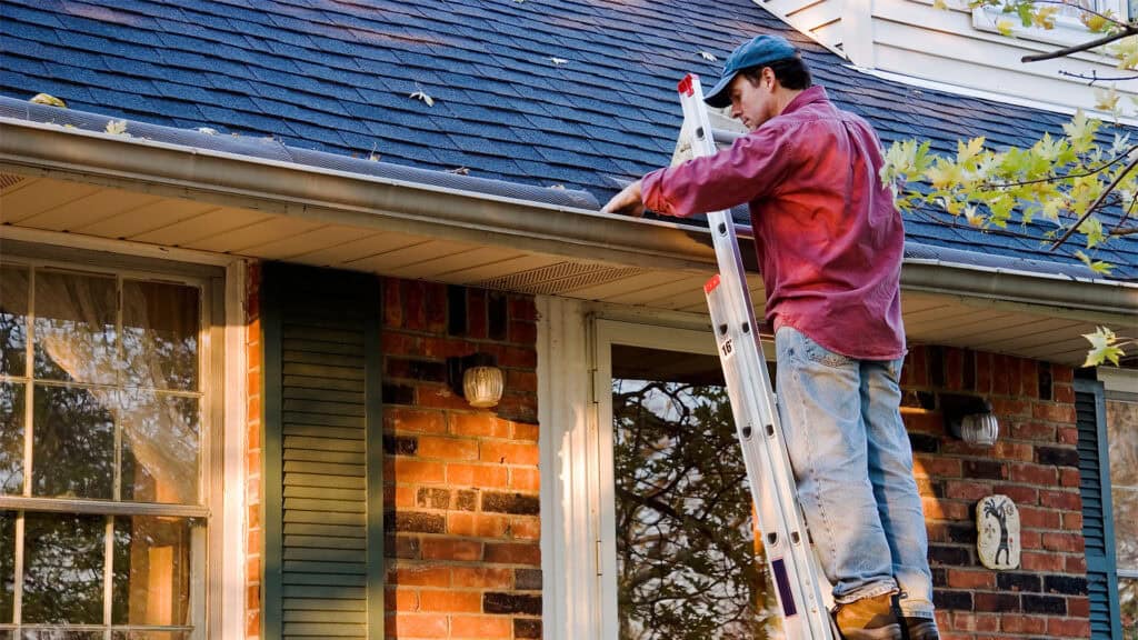 Cleaning the gutters