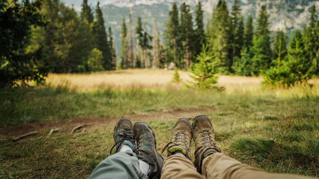 hiking in the wilderness