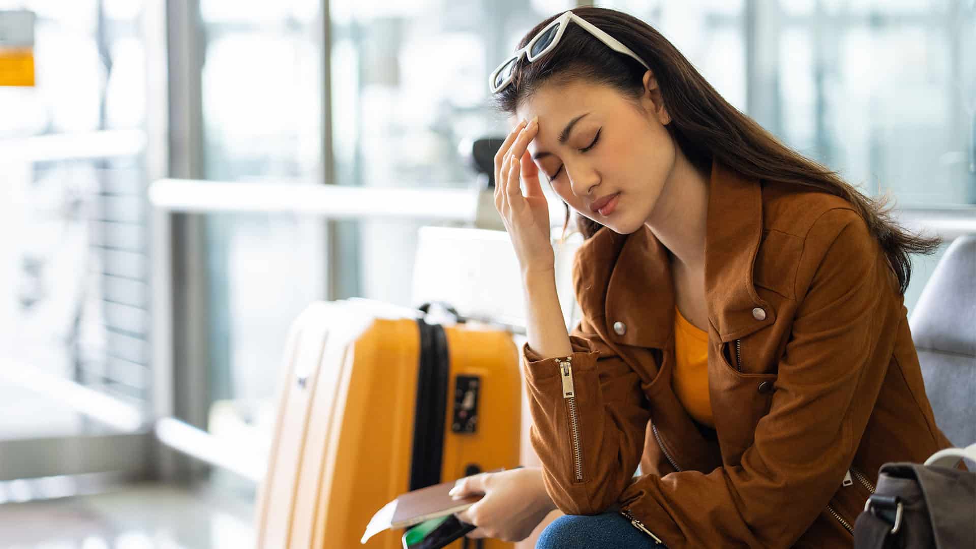 woman missing a flight