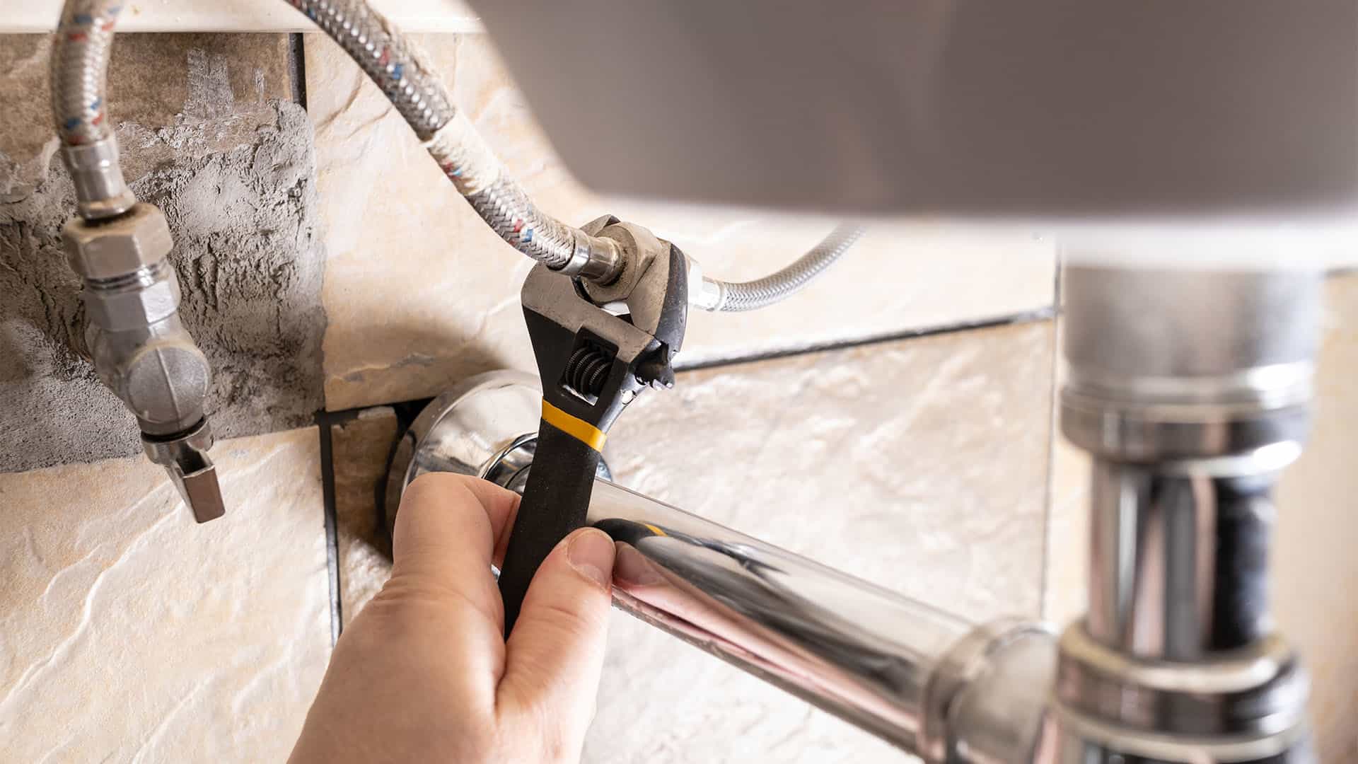 working under the sink