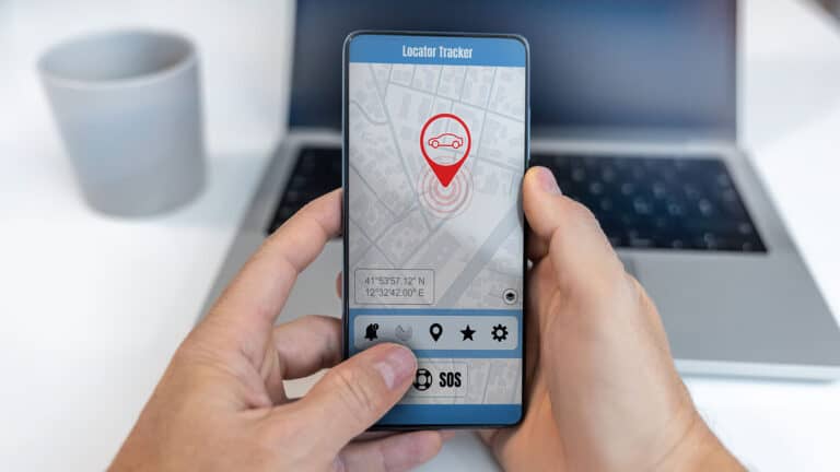 tracking a car on a mobile app.